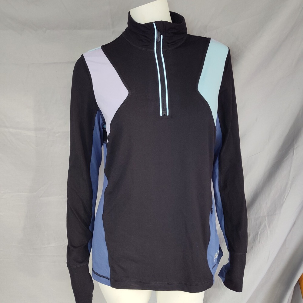 Fila Size M Long Sleeve Active Wear color block running training 1/2 zip